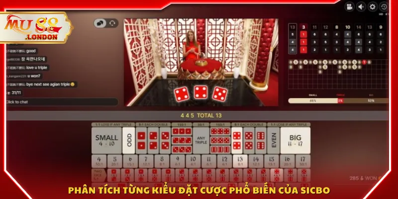 Phân tích từng kiểu đặt cược phổ biến của Sicbo